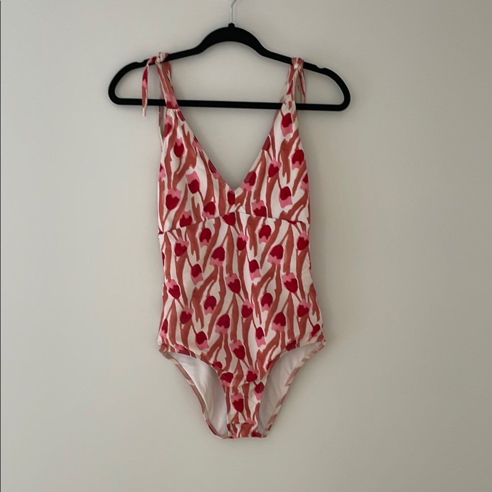 Seea Red and White One Piece Swimsuit